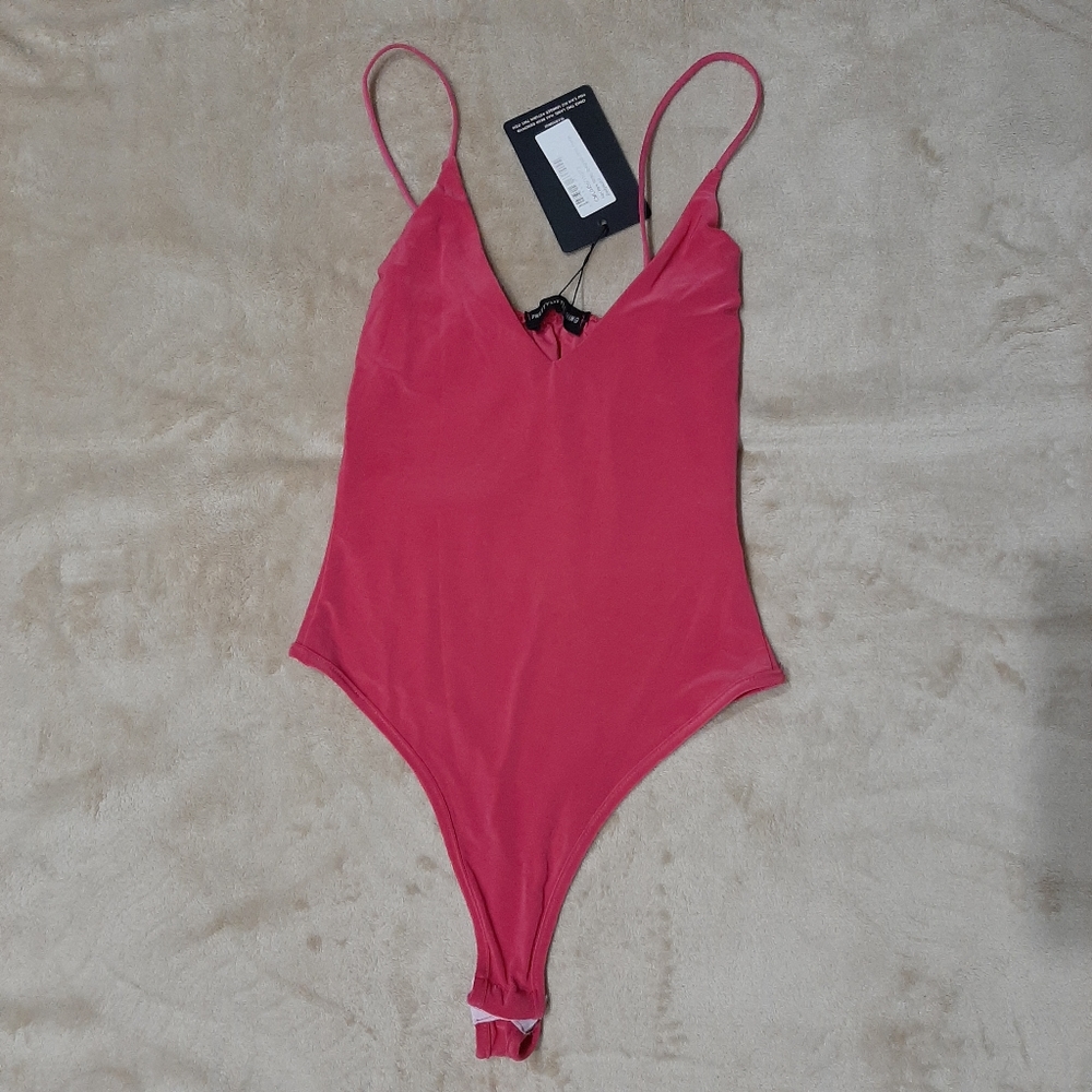 Nwt Plt hot pink slinky bodysuit